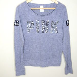 Victoria’s Secret Pink Gray Sequin Sweater